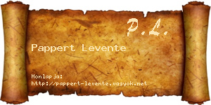 Pappert Levente névjegykártya